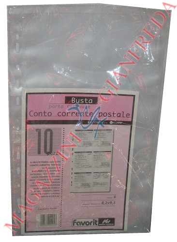 BUSTA PORTALISTINO A4 LISCIA PER RICEVUTE C/C POSTALE